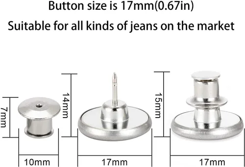 Miniatura 2 de 6 botones instantáneos de ajuste perfecto, ajuste instantáneo, botones de repuesto de jeans, botón extraíble para jeans sueltos, botones sin coser