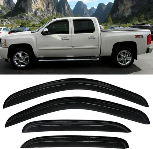 Deflectores de ventana laterales adhesivos, protectores contra la lluvia, viseras de los vidrios de ventilación, para 2007-2013 Chevy Silverado y