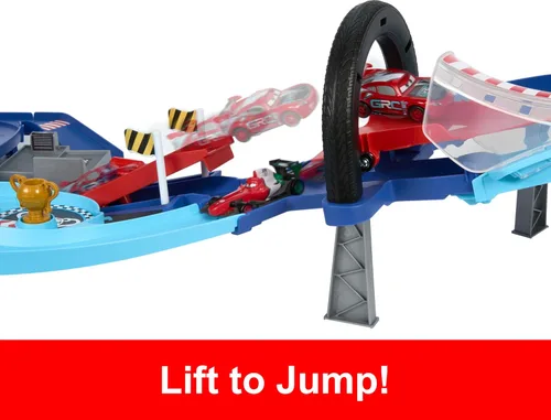 Miniatura 7 de Mattel Disney y Pixar Cars Set de Juego con 2 Vehículos de Juguete, Lightning McQueen y Francesco Bernoulli, Pista de Carreras GRC con Salto
