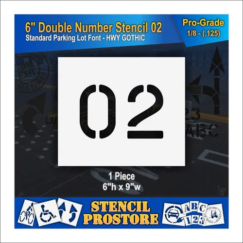 Miniatura 71 de Plantillas para pavimento, bordillo y WheelStop, plantilla de doble número de 6 pulgadas, (52) - 6 x 9 x 1/16 pulgadas (63 mil) - Resistentes