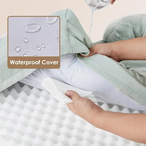 Miniatura 277 de EHEYCIGA – Cama ortopédica impermeable para perros pequeños, de espuma viscoelástica tipo caja de huevos, con bordes elevados y base antideslizante
