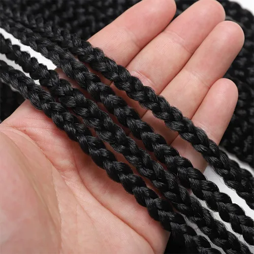 Miniatura 6 de Trenzas de caja de crochet pre-anilladas Goddess, trenzas de crochet, trenzado de cabello 7 paquetes 3x cabello de crochet (35,6 cm, 1B)