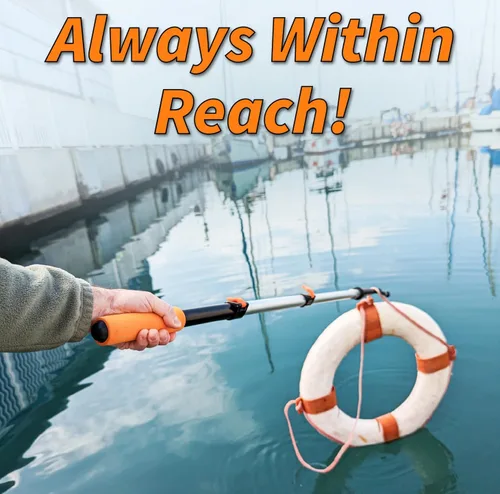 Miniatura 5 de Gancho de barco para atracar con poste extensible telescópico/ Poste telescópico flotante, duradero, liviano y resistente para gancho de barco