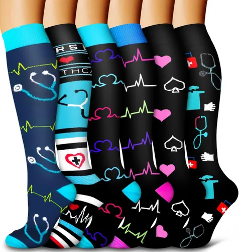 Miniatura 121 de 6 Pack Copper Compression Socks for Women and Men Circulation-Best Support for Medical, Running,Nursing,Athletic