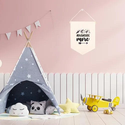 Miniatura 2 de Andaz Press Cartel de lona colgante de pared, tapiz de lona Adventure More para colgar en la pared para bebé, bebé, niño, lienzo para niños