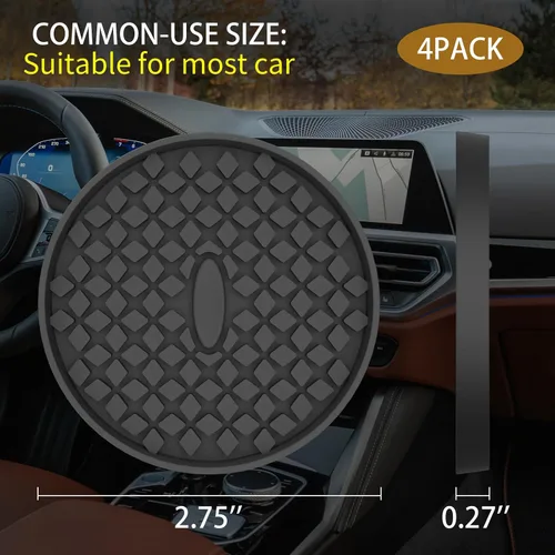 Miniatura 3 de ME.FAN Posavasos para Coche [Paquete de 4] Posavasos de Silicona para Coche/Tapetes para Tazas, Accesorios para Interior de Coche Antideslizantes