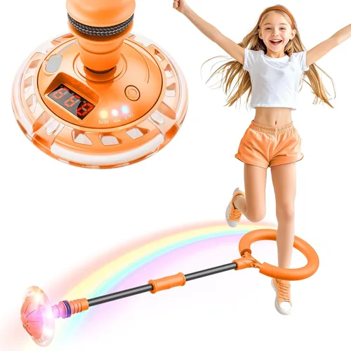 Miniatura 9 de Flooyes Pelota para saltar para niños, juguete de pelota de tobillo con contador, temporizador y calculadora de calorías, regalos de cumpleaños