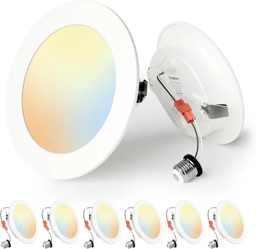 Miniatura 12 de Ensenior Paquete de 4 luces LED de 4 pulgadas, iluminación empotrable LED regulable, temperatura de color ajustable 5CCT (2700K-5000K), 7W = 77W