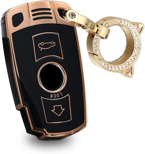Miniatura 16 de ontto Funda de llave de TPU para llavero de coche Compatible con BMW 1 3 5 Serie E90 E92 E93 X5 X6 Z4 E90 Protector antiarañazos para llave Negro L