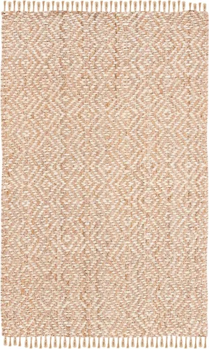 Miniatura 18 de SAFAVIEH Natural Fiber Collection - Alfombra decorativa, 2.3 x 4 pies, azul tropical y natural, yute bohemio con borlas de diamante, hecho a mano