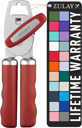Miniatura 11 de Zulay Kitchen Abrelatas manual de acero inoxidable resistente con abridor de botellas, abrelatas manual a prueba de óxido con perilla giratoria