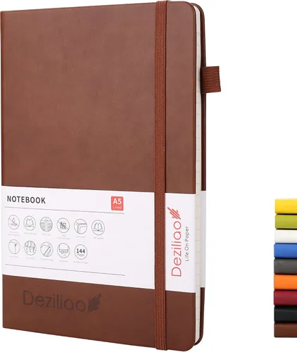 Miniatura 17 de Cuadernos forrados para diario, con lazo para bolígrafo. Cuadernos de tapa dura para trabajo, papel grueso de 100 Gsm con bolsillo