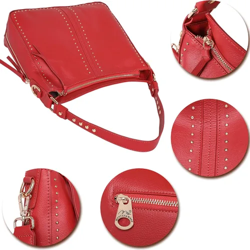 Miniatura 4 de Montana West - Bolsa grande de cuero para mujer, portación oculta de arma, con detalle de tachas, bolsa cruzada