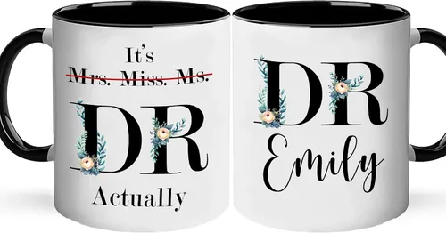 Miniatura 24 de A62227 - Taza de regalo de graduación personalizada con datos nutricionales de doctorado, nombre personalizado y año para mujeres, regalos de nuevo