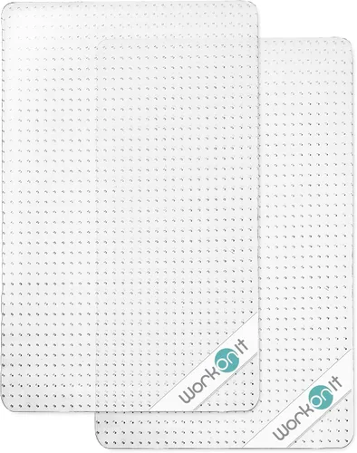 Miniatura 8 de WorkOnIt Tapete para silla de oficina, 30 x 48 pulgadas, tapete transparente para silla de escritorio para alfombra de pelo bajo, protector de piso