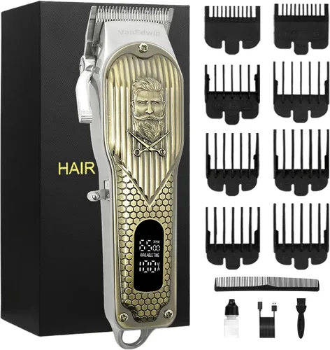 VanEdwinPRO - Cortadora de pelo profesional con rendimiento de corte extra resistente, cortadora de pelo profesional, carcasa de metal con