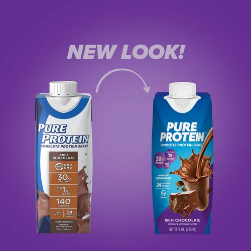 Miniatura 3 de Pure Protein Batido y barras de proteína de chocolate, alto contenido en proteínas, aperitivos nutritivos para apoyar la energía, bajo en azúcar