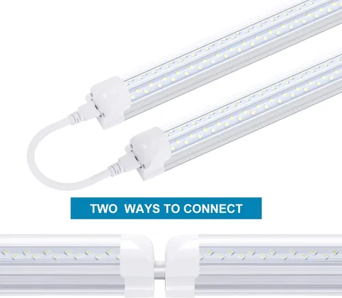 Miniatura 2 de Luz de tubo integrada en forma de V T8 de 8 pies, doble lado, 4 filas, lámpara LED de 120 W, AC85-277V 14400 lúmenes 6000 K blanco frío, luz LED