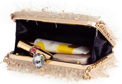 Miniatura 4 de YYW Bolso de mano para mujer, lindo bolso de noche esponjoso, bolso de hombro para banquete de boda, fiesta