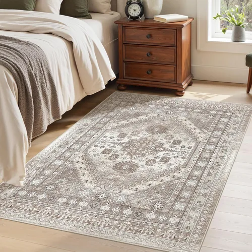 Miniatura 7 de befbee Alfombras de 4 x 6 pies para sala de estar y dormitorio, alfombra antideslizante lavable, alfombras de área ligeras resistentes a manchas