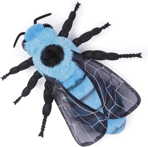 FRANKIEZHOU Animal de peluche de abeja de simulación de 10 pulgadas, juguete de peluche de abejas azules, juguete suave para niños, decoración del