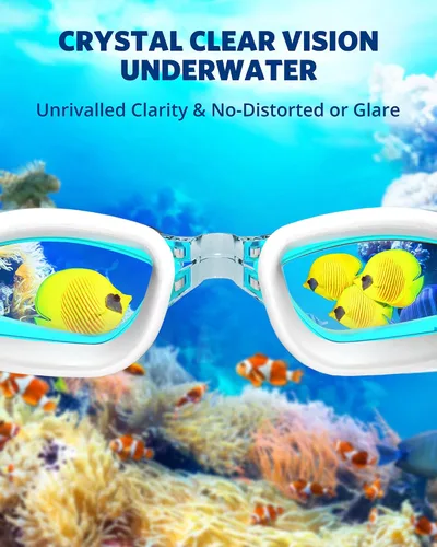 Miniatura 6 de Aegend - Gafas de natación, paquete de 2 gafas de natación sin filtraciones, para adultos, hombres, mujeres y jóvenes Plateado brillante y azul