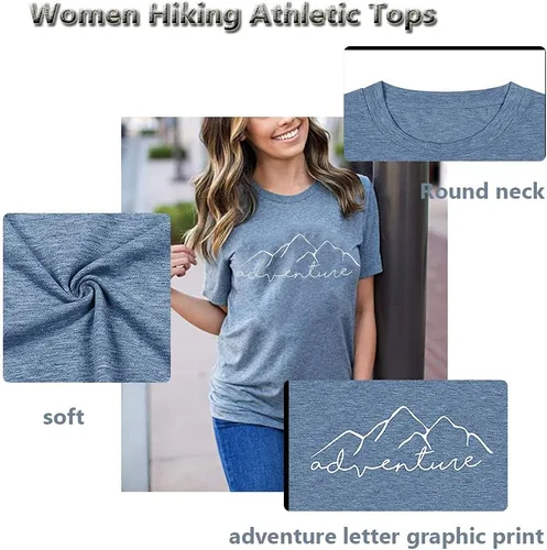 Miniatura 4 de Camiseta deportiva sin mangas para mujer, diseño de aventura de montaña, senderismo, campamento, divertida camiseta deportiva