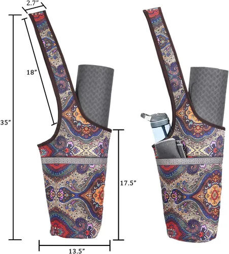 Miniatura 2 de Ewedoos Canvas Yoga Mat Bag Fits Most Mats Yoga Bag with Large Storage Pockets to Hold More Accessories Ideal for Pilates Workout Gifts & Travel