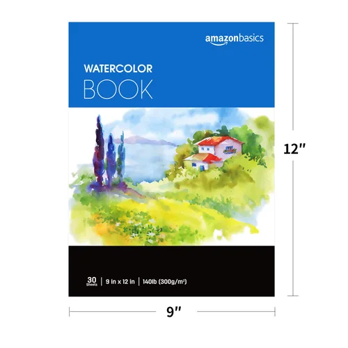Miniatura 4 de Amazon Basics - Bloc para acuarela, 9 x 12 pulgadas, 140 lb/300 g/m², 30 hojas, color blanco