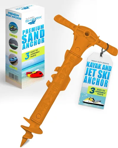 SandShark - Anclaje para barco deportivo y anclaje para moto acuática. Poste de anclaje de agua poco profunda para barco y PWC. Kit de anclaje de