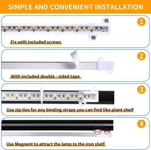 Miniatura 4 de Hywyimlait Lámpara de cultivo de dos tiras para plantas de interior, tiras de luz LED de espectro completo de 3500 K con temporizador de 3500K cálido