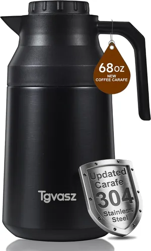 Miniatura 14 de 2 jarras térmicas de café de acero inoxidable aisladas para líquidos calientes, al vacío, jarra térmica, dispensador de jarra para mantener la leche