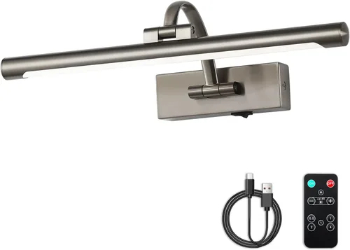 Miniatura 11 de DESOOP - Luces inalámbricas recargables para cuadros, iluminación de galería, luz de marco de fotos con batería, control remoto y temporizador, luz
