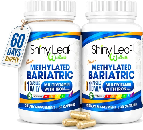 Shiny Leaf Multivitamínico bariátrico metilado con hierro 45 mg – Cápsula una vez al día, fabricado en Estados Unidos, vitaminas bariátricas