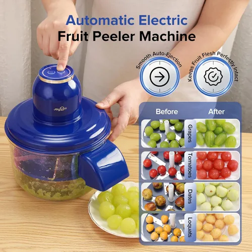 Miniatura 3 de JOYHILL Peladora eléctrica de uva, pelador automático de frutas y ajo para uva, tomate, cereza, motor de 50 W con cuchillas de acero inoxidable