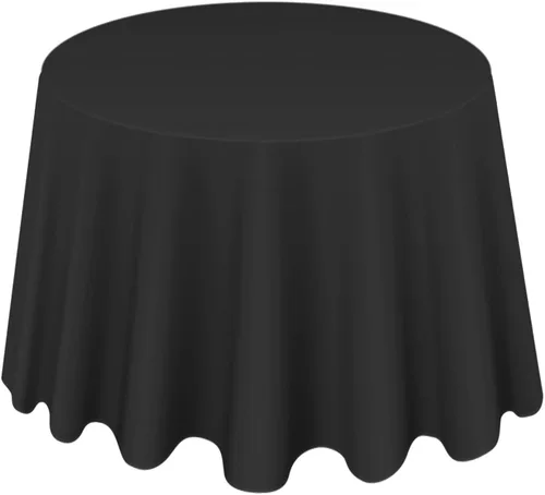 Miniatura 10 de LALAPORT Paquete de 10 manteles redondos de poliéster de 90 pulgadas color marfil de alta calidad para bodas, fiestas, eventos, banquetes, bufés