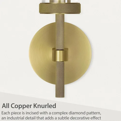 Miniatura 2 de Apliques de pared modernos de latón, apliques de tubo de vidrio, accesorios de luz dorados para tocador de baño, apliques de pared interiores