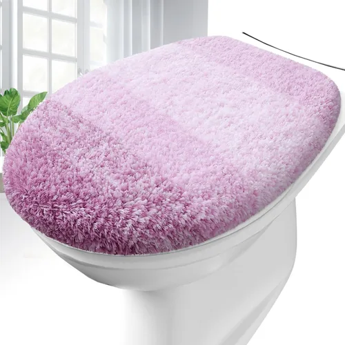 Miniatura 11 de OLANLY Funda de Asiento de Inodoro de Microfibra Suave para Baño, Fundas Lavables a Máquina, 17.5x15 Pulgadas, con Soporte de Goma que se Mantiene