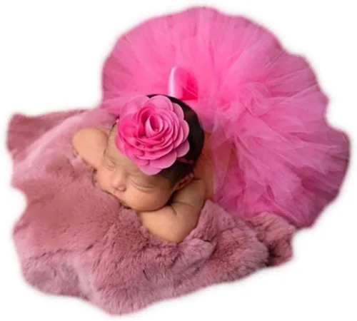 Miniatura 6 de Accesorios de fotografía para bebé niño y niña, trajes para sesión de fotos recién nacidos, encantador, vestido tutú, diadema de flores