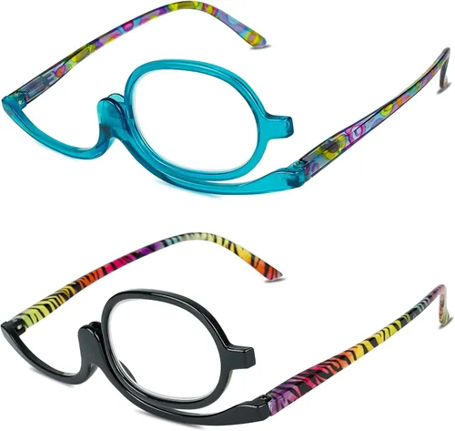 Miniatura 7 de 2 Pack Makeup Reading Glasses for Women Magnifying Flip Down Cosmetic Readers with Spring Hinge