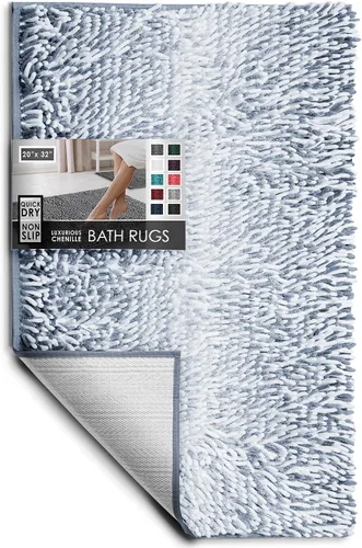 Miniatura 38 de Hearth & Harbor Alfombras de baño, tapete de baño de chenilla - Alfombras de baño lavables a máquina para baño con respaldo antideslizante de goma