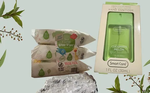Toallitas para bebés de 216 unidades + paquete de desinfectante de manos – Gruesas y acolchadas, 99% de agua, toallitas hipoalergénicas sin