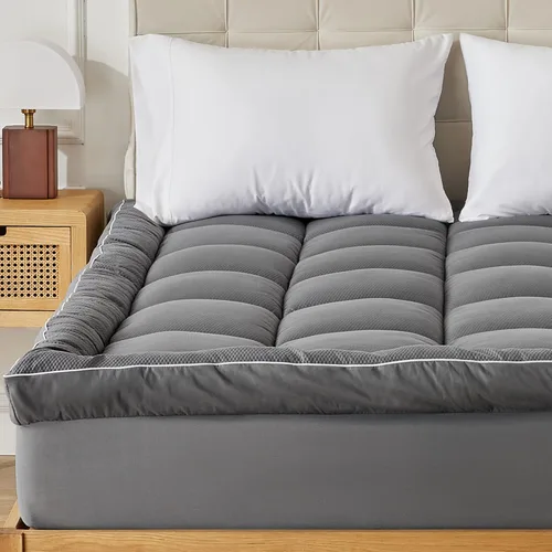 Miniatura 2 de Sonive Protector de colchón tamaño individual, cubrecolchón extra grueso con relleno alternativo Premuim de 35.27 oz/m², acolchado suave