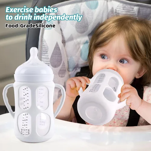 Miniatura 4 de Paquete de 3 asas de biberón para biberones Philips Avent naturales, soporte para biberones con asas de fácil agarre Blanco