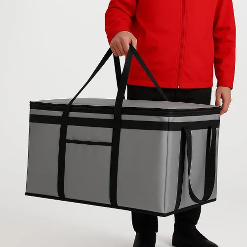 Miniatura 18 de musbus - Paquete de 2 bolsas de compra aislantes XL, rojas, reutilizables, de alta resistencia, con cierre, plegables, para compras, para coche