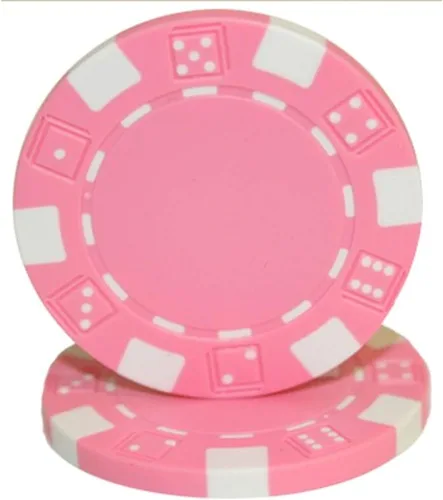 Brybelly 50 fichas de póquer de cerámica compuesta, rayas, 2.5 onzas Rosa