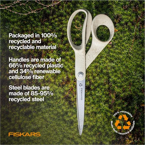 Miniatura 5 de Fiskars Tijeras de tela reciclada de 8 pulgadas - Tijeras de artesanía sostenibles y afiladas para costura - Corte de tela - Beige