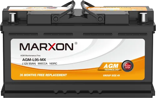 Miniatura 8 de Batería de coche Marxon Group 140R 12v 50AH 570CCA H4 AGM, baterías libres de mantenimiento, automotriz, de arranque/parada, reemplazo, batería LN1