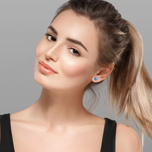 Miniatura 5 de Juego de 6 pares de aretes tipo dormilona hipoalergénicos con circonita cúbica de acero inoxidable 316L, 0.118-0.315 in
