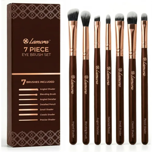 Miniatura 13 de 7 pieza Eye Juego de brochas, Negro/Plateado